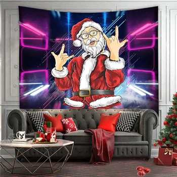Hip Hop Santa Typu Gobelín Spálne Dekorácie Polyester Vianočné Scény Domáce Dekorácie Na Stenu Visí Gobelín 1