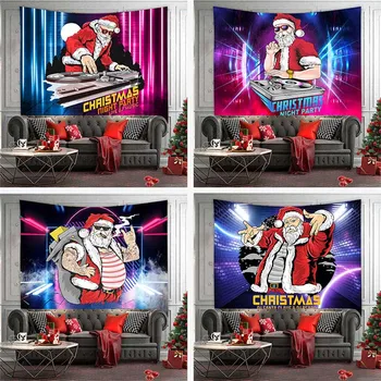 Hip Hop Santa Typu Gobelín Spálne Dekorácie Polyester Vianočné Scény Domáce Dekorácie Na Stenu Visí Gobelín 2