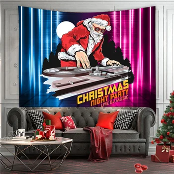 Hip Hop Santa Typu Gobelín Spálne Dekorácie Polyester Vianočné Scény Domáce Dekorácie Na Stenu Visí Gobelín 3