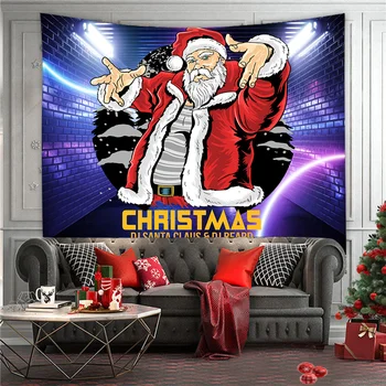 Hip Hop Santa Typu Gobelín Spálne Dekorácie Polyester Vianočné Scény Domáce Dekorácie Na Stenu Visí Gobelín 5