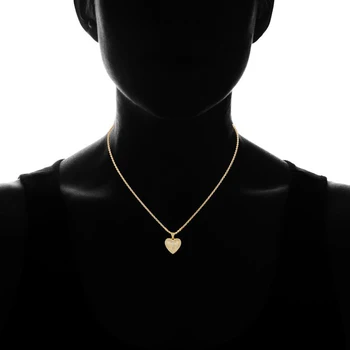 Huitan Oslňujúci Zlatá Farba Plný Spevnené CZ Prívesok Srdce Ženy Náhrdelník Nádherná Žena Zapojenie Šperky, Náhrdelníky Hot Predaj