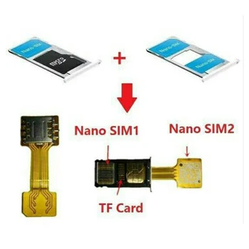 Hybrid Dual Double SIM Karty Micro SD Adaptér pre Android Extender 2 Nano Micro SIM Adaptér pre Xiao Redmi pre Samsung Telefón