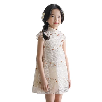 Jednoduché čína cheongsam 6 - 16 rokov, baby girl kvetinový qipao šaty 2021 nové deti tradičné dávnych ľudových krojoch letné oblečenie 3