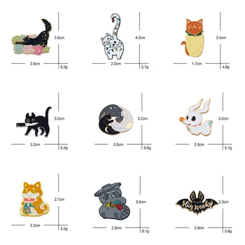 Kreslených Mačka Pes Bat Anime Brošňa Remesiel Odznak Roztomilý Zvierat Zliatiny Zinku Ženy Unisex Batoh Oblečenie Pin Deti Micro-kapitola