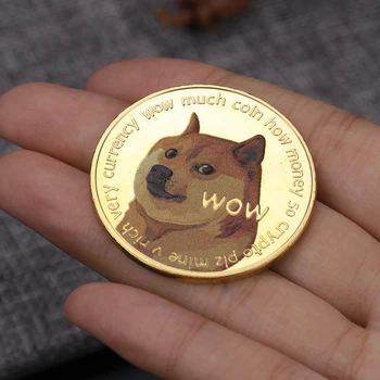 Krásne WOW Gold Plated Dogecoin Pamätné Mince Kolekcia Dary Binance Digitálnej Mene Pamätné Mince