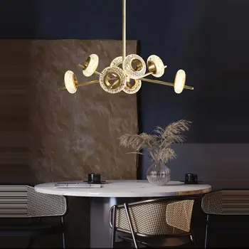 LED Postmoderných Medi Šišky Luster Osvetlenie Pozastavenie Svietidlo Lampen Pre Jedáleň 5