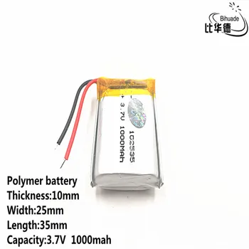 Liter energie batérie Dobré Qulity 3,7 V,1000mAH 102535 Polymer lithium ion / Li-ion batéria pre tablet pc BANKA,GPS,mp3,mp4