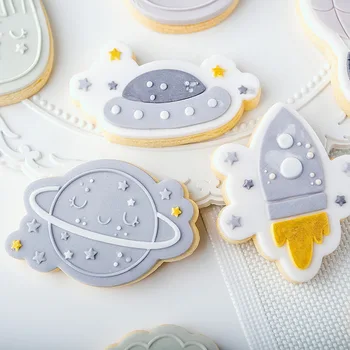 Loď Planétu Tortu Cookie Embosser Fréza DIY Akryl Cartoon Zvierat Fondant Cukor, Cukrárske Remeslo Formy na Pečenie Dekorácie Nástroj