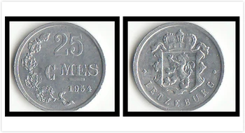 Luxembursko 25 centimes Mince Európe Nový, Originálny Mince Pamätné Vydanie Reálne Zriedkavé Eú Náhodné Rok