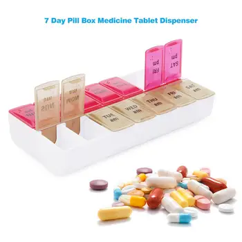 Mini Tabletky Box Organizátor Tablet Držiteľ 4 Riadok 7 Dní Týždenne Medicíny Kontajner Organizátor Prípade pre Diétne Pilulky Box Úložný Box 4