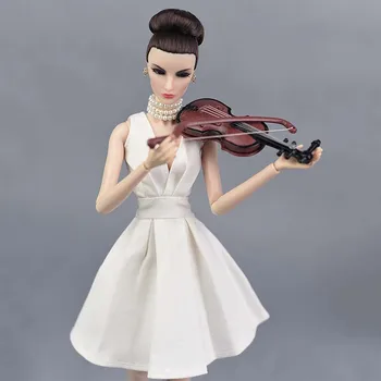 Miniatúrne Hudobné Nástroje 1/6 Bábiky, Príslušenstvo pre Bábiky Barbie DIY Husle BJD Bábika Deti Hračky Domáce Dekorácie Dievča, Darček