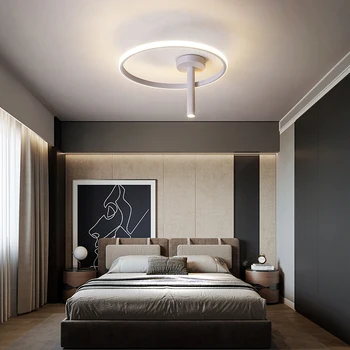 Moderné LED Lustre Pre Spálne Štúdia Jedáleň Minimalistický Kolo Black Stropné Svetlá Domov Tvorivosti Svietidlá 2021 2