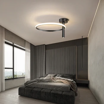 Moderné LED Lustre Pre Spálne Štúdia Jedáleň Minimalistický Kolo Black Stropné Svetlá Domov Tvorivosti Svietidlá 2021 4