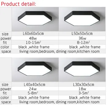 Moderné Led Luster Super 5CM Tenký Jednoduchý Stropný Luster Osvetlenie Domov Lampa Black&White Luster Pre Obývacia izba, Spálňa 1