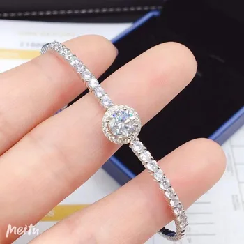 Moissanite Náramok Žien 925 silver diamond náramok najnovší štýl hot predaj, podpora predaja, s dopravou zdarma odbavenie predaj
