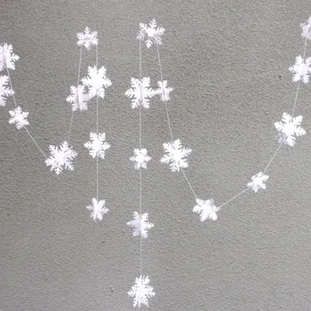 Mrazené Strana navrhne 3M Striebro Snowflake Tvar Papier Garland Svadobné, Vianočné Dekorácie Scénu Nový Rok Dekor Hot predaj