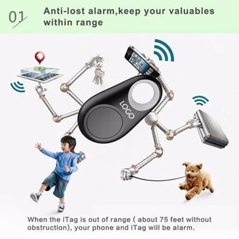 Multifunkčné Mini Nepremokavé Bluetooth GPS Tracker pre Psa Mačku Kľúče, Peňaženky, tašky a Deti GPS Pet Tracker Selfie samospúšť