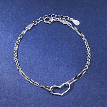 Móda Srdce Náramok 925 Sterling Silver Šperky Klasické Kúzlo, Náramky, Prívesky Svadobné Darčeky Pre Ženy Najlepšími Priateľmi