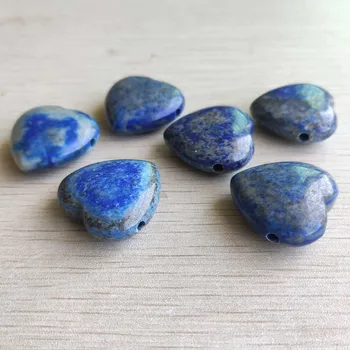 Móda kvalitné prírodné lapis lazuli majú otvor srdce prívesky 30 mm pre šperky, takže 6pcs/veľa Veľkoobchod doprava zadarmo