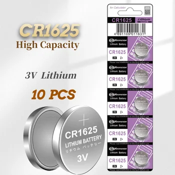 Nové 10PCS CR1625 3V Lítiové Batérie Ochrany Životného prostredia Tlačidlo Batérie pre Auto na Diaľkové Ovládanie, 3D Okuliare