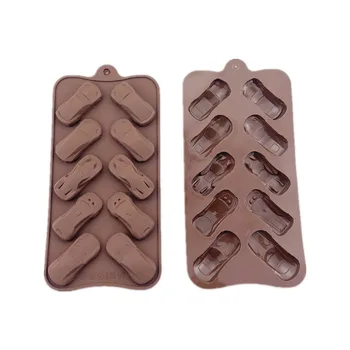 Nové Auto Tvar Silikónové Čokoláda Mold 10 Buniek Non-Stick Fondant Cukrár, Candy Bar Tortu Formy Želé Cukríky 3D Silikónové Formy