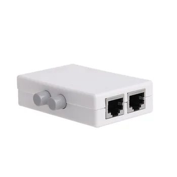 Nové Biele Mini 2 Port AB Príručka Zdieľanie v Sieti spínaciu skrinku 2v1/1In2 RJ45 Network/Ethernet Plastové