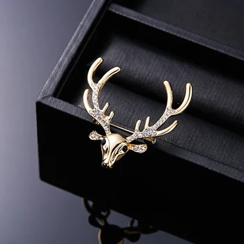 Nové Retro Kovové Elk Brošňa Pin Zvierat Crystal Corsage Vyhovovali Kabát Preklopke Kolíky Vianočné Darčeky pre Ženy, Mužov, Šperky, Doplnky