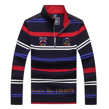 Nové módne Tace & Shark značky sveter mužov vysoko kvalitný stojan golier pol zips pruhovaný sveter vlnený pulóver mužov knitwear