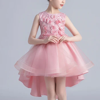Nový Dizajn Šaty Pre Deti 4-12 Dievčatá Výšivky Svadobné Party Odkalovacích Frock Elegantné Princezná bez Rukávov detské Šaty