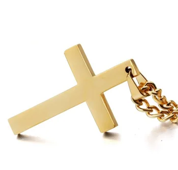 Nový Kríž Zlaté Náhrdelníky & Prívesky Pre Mužov Nehrdzavejúcej Ocele Zlata Farba Muž Prívesok Náhrdelníky Modlitba Šperky Priateľ Dar чокер 2