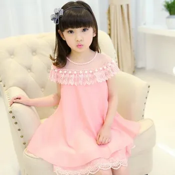 Nový Letný Kostým Dievčatá Princezná Šaty detské Večerné Oblečenie Deti Šifón Čipky Šaty Baby Girl Šaty 2
