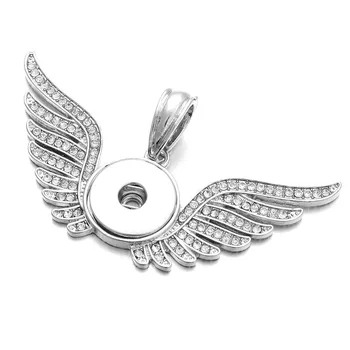 Nový Modul Šperky Crystal Anjel Krídla Náhrdelník Prívesky Modul Tlačidlo Náhrdelník s Reťazami fit 18 mm Modul Tlačidlo Šperky Pre Ženy