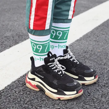 Nový, Originálny Dizajn kórejská Verzia Harajuku Módnej Značky Hiphop Dlhé Ponožky 1997 Ulice, Hip Hop Pár Skateboard Ponožky