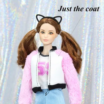 Nádherný Luxusný Kabát / 2019 Nové Ružovej a Čiernej farbe Zimný Wear Oblečenie, Oblečenie Pre 1/6 BJD Xinyi Barbie FR ST Bábiky, bábiky oblečenie