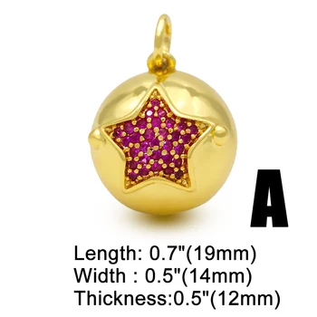 OCESRIO DIY Gold Star Prívesok Fuchsia Kameň Mesiac Loptu Náhrdelník Prívesok Dodávky Pre Handmade Šperky, Takže Príslušenstvo pdta159