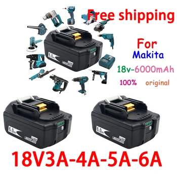 Originálne Pre Makita 18V 6000mAh Nabíjateľná Náradie Batérii s LED Li-ion Výmena LXT BL1860B BL1860 BL1850 1