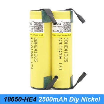 Originálne pre ICR18650 he4 3.6 V, Batérie 2500mAh 20A batérie pre skrutkovače s pásy spájkované Turmera jun21 5