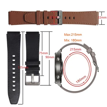 Originálny Kožený Náramok na Zápästie Pre Huawei Sledovať GT 2 / Pro / 2E / GT 46 mm 22 mm Watchband Inteligentný Náramok Vymeniteľné Príslušenstvo