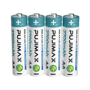 PUJIMAX 2022 New Horúce Predaj AA Nabíjateľné Batérie Ni Mh 1.2 V 2700mAh 8pcs S Dvoma Batérie Poľa Pre Fotoaparát Blesk Hračky