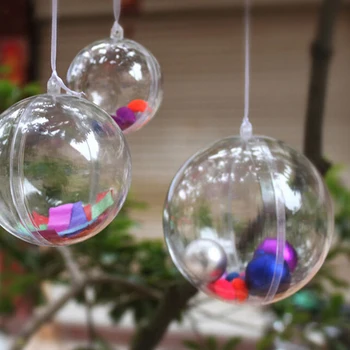 Plastové Kolo Loptu Vianočné Jasné Čačky Ornament Darček Súčasnosti DIY Strana navrhne Prázdny Strom Vianočné Závesné Dekorácie MXQH