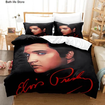 Populárne Elvis Presley posteľná bielizeň Nastaviť Módne 3D Tlač Cumlík Luxusné Kráľovná Kráľ Jednu Veľkosť Obliečky Kryt Set Home Textilných Dekorácií