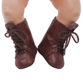 Populárne tmavo hnedé topánky s remienkami sú vhodné pre 43 cm bábiky baby a 18-palcové dievča, obuvi, doplnkov g61