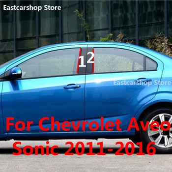 Pre Chevrolet Aveo MK2 T300 Sonic Dvere Auta Okno Strednom Stĺpci Výbava B C Piliera, Pás Nálepky 2016 2013 2012 2011