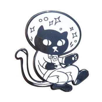 Priestor Mačka Brošňa Blázon Mačiatko Astronaut Smalt Pin lumbálna kitty Odznak cestujete do Earthdance Cape šperky