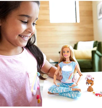 Pôvodné Barbie Značky 2020 Najnovšie Jogy Bábiky Hračky Dýchať so Mnou Meditácie Princezná Blone Pekná Holka Pre Narodeninám GMJ72