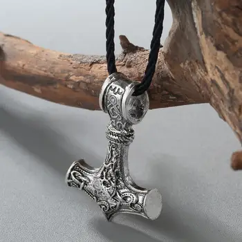 QIAMNI Vintage Šperky Mužov Severanov Viking Thor ' s Hammer Uzol Vlk Mjolnir Prívesok Náhrdelník Amulet Slovanské Punk Príslušenstvo Chokers