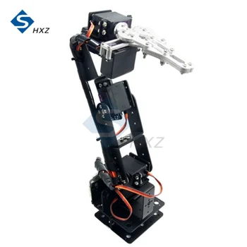 ROT3U Čierna Robota Mechanické Nitovacie Kliešte 6-Titul-z-Sloboda Hliníkové Manipulátor pre Arduino Bez Kormidlového zariadenia 1