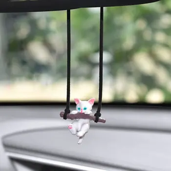 Roztomilé Anime Mačka Visí Prívesok S Otočným Automatické Spätné Zrkadlo Prívesok Auto Decoraction Ozdoby Na Auto Accessorie