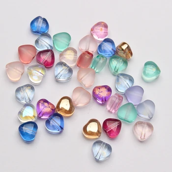 Roztomilý Mini Srdce Rainbow Farba Crystal Glass Voľné Korálky 6 mm 10pcs/Veľa Pre KUTILOV, Šperky, Takže Väčšinu Položiek