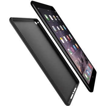 Shockproof Silikónové puzdro Pre Apple iPad Vzduchu (Vzduch, 2) 2. Generácie A1566 A1567 Pružný Nárazník Čierny TPU Funda Zadný Kryt